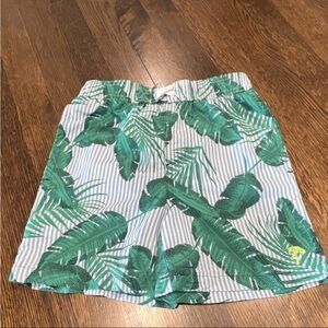Shade Critters Boys Tropical Leaf Print Swim Shorts Green Size 6 Polyester